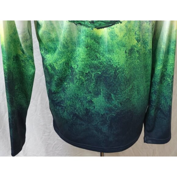 Fish N Vibe White Green Bass Splashing Performance Fishing Graphic Tee (M) 38-40 - Picture 10 of 12